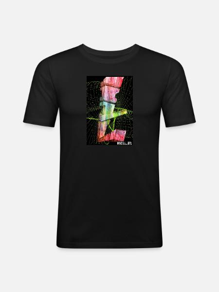 ILL 3D - Männer Slim Fit T-Shirt - Schwarz