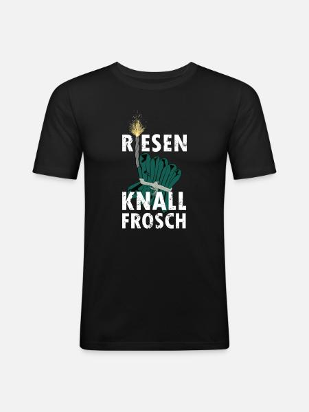 Knallfrosch Feuerwerk Pyro - Männer Slim Fit T-Shirt - Schwarz