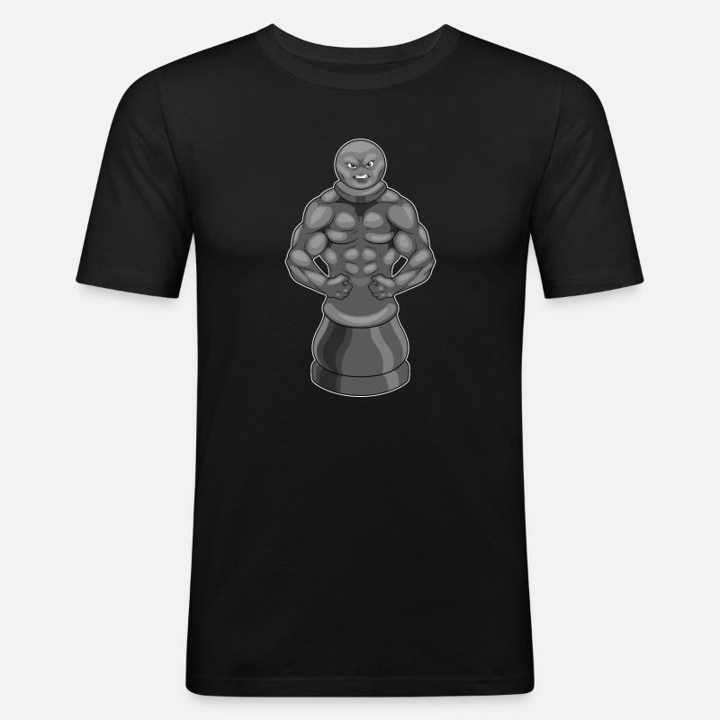 Schachfigur Bauer Schach Krieger - Männer Slim Fit T-Shirt - Schwarz