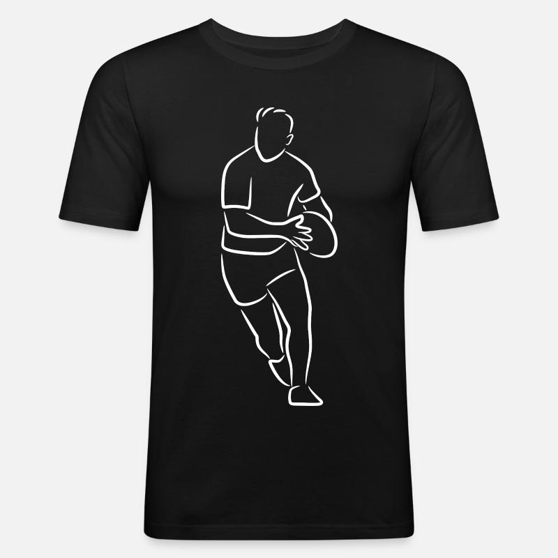 Rugby Drawing - Men's Slim Fit T-Shirt - black
