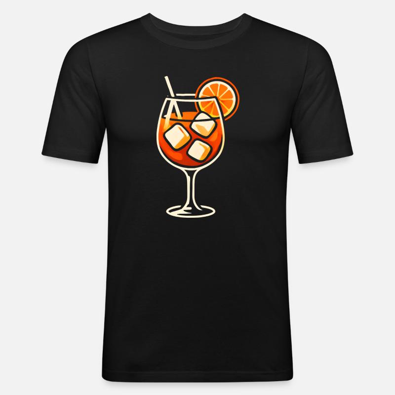 Party Spritz Glas Geschenkidee - Männer Slim Fit T-Shirt - Schwarz