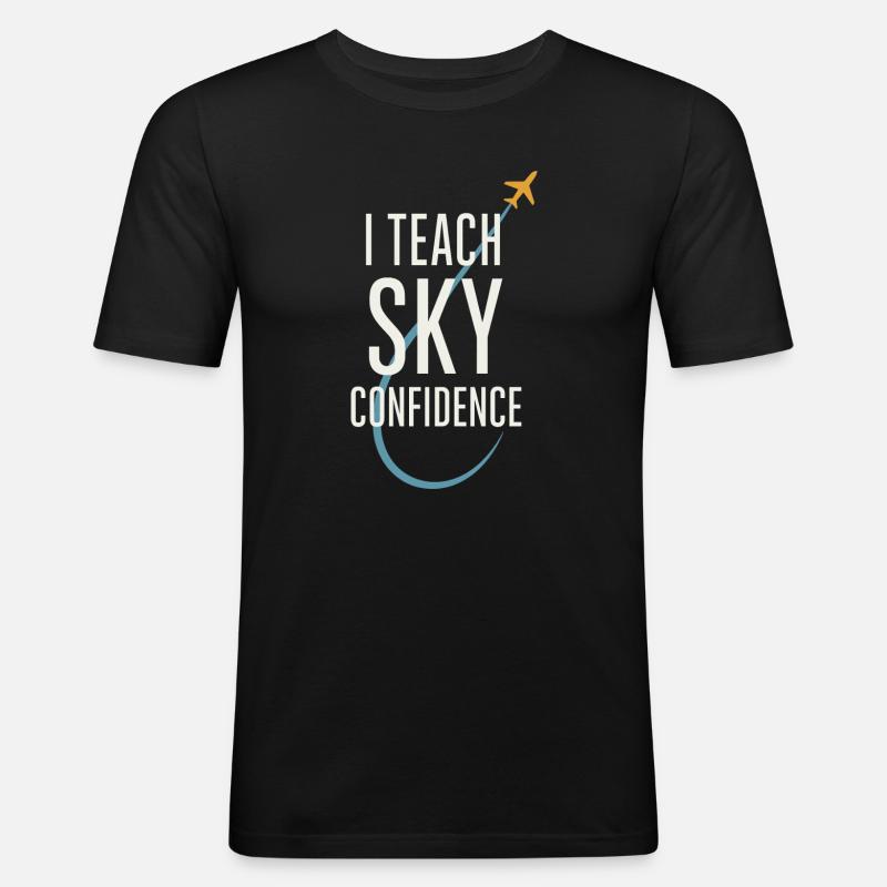 Fluglehrer Cfi Pilot Luftfahrtlehrer - Männer Slim Fit T-Shirt - Schwarz