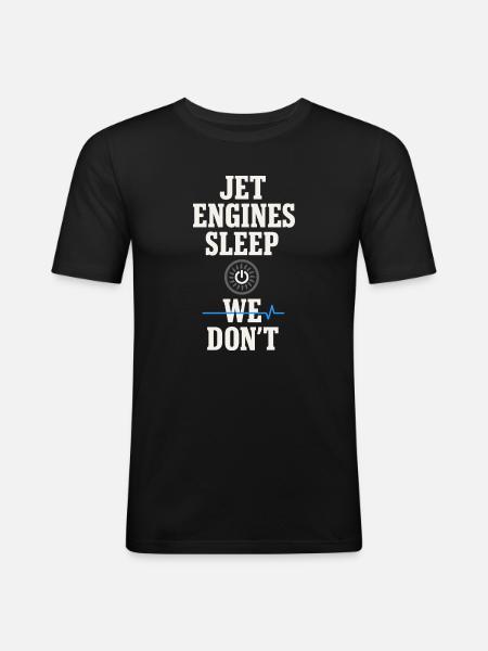 Nachtschichtrampe Des Bodenpersonals Am - Männer Slim Fit T-Shirt - Schwarz