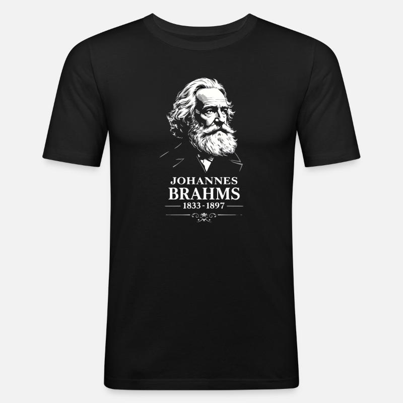Johannes Brahms Komponist Dirigent Pianist - Männer Slim Fit T-Shirt - Schwarz