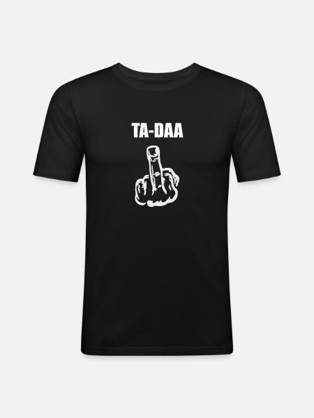 Ta-Daa middle finger stinky finger gift idea - Men's Slim Fit T-Shirt - black