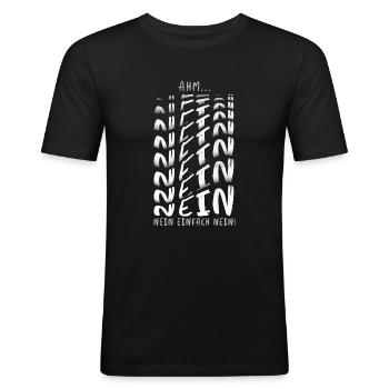 Nein Einfach nur Nein - Männer Slim Fit T-Shirt - Schwarz - Vorne - Nik (191cm)