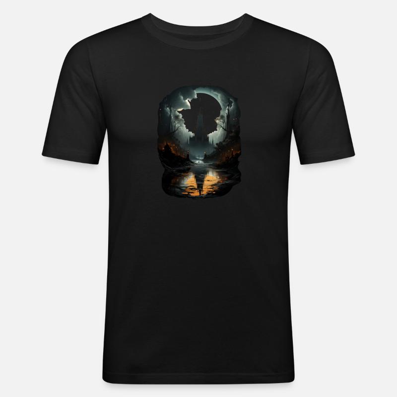 Gothic - Männer Slim Fit T-Shirt - Schwarz