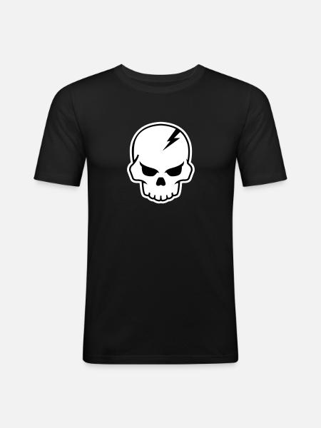Skull - Männer Slim Fit T-Shirt - Schwarz