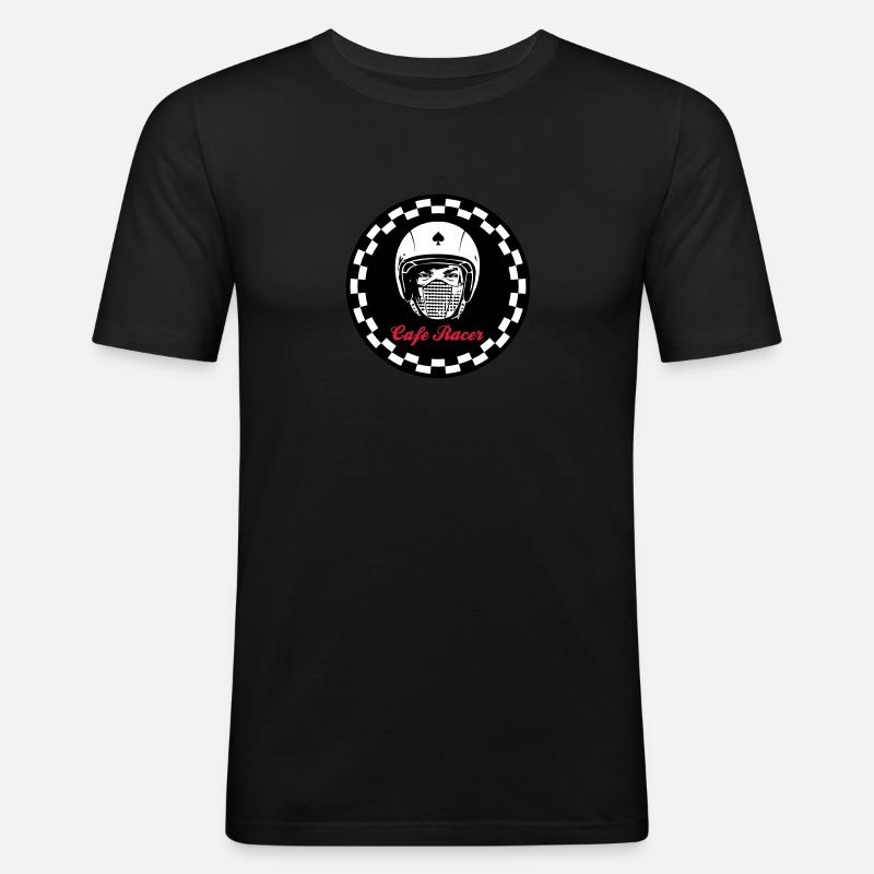 Cafe Racer Logo - Männer Slim Fit T-Shirt - Schwarz