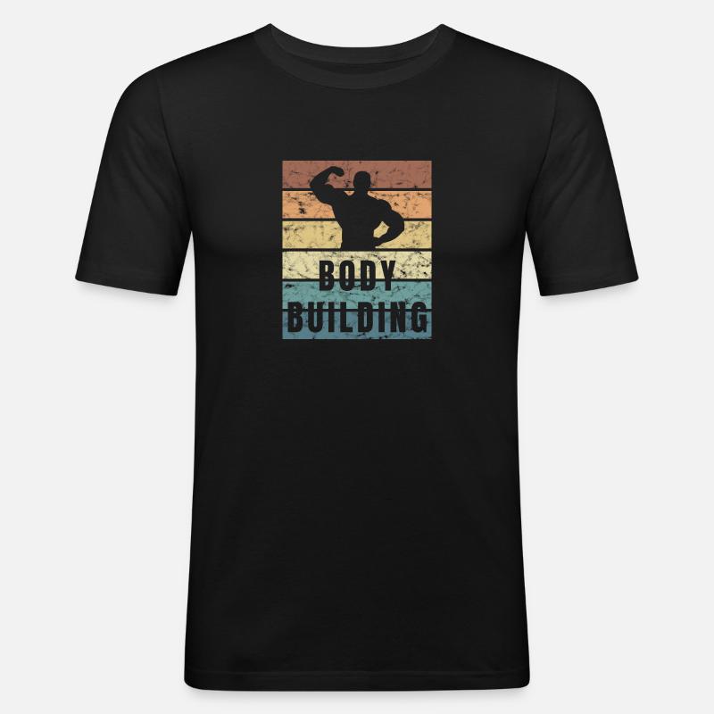 Super Bodybuilding - Installing Muscles - Männer Slim Fit T-Shirt - Schwarz