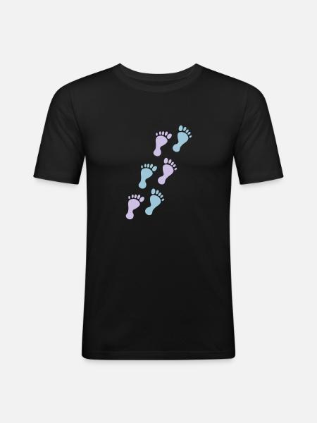 baby footprints - Men's Slim Fit T-Shirt - black