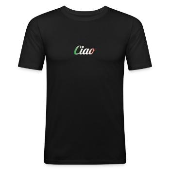 Bonjour - la vraie marque italienne - T-shirt près du corps Homme - noir - Devant - Nik (191cm)