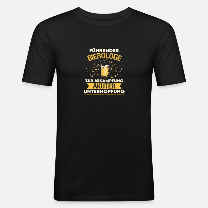 Führender Bierologe Bekämpfung Unterhopfung Bier - Männer Slim Fit T-Shirt - Schwarz