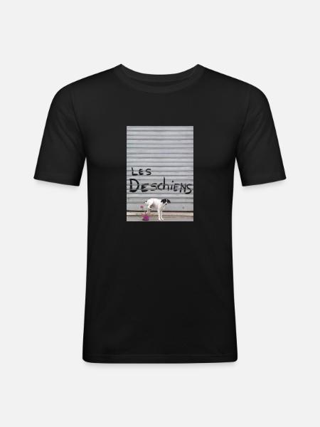 deschiens - T-shirt près du corps Homme - noir
