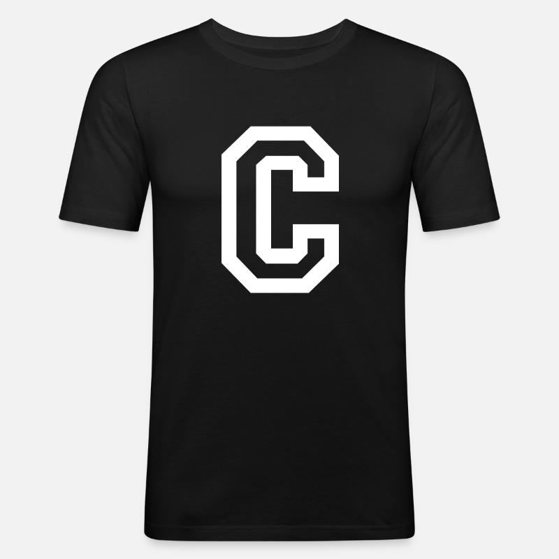Buchstabe C - Männer Slim Fit T-Shirt - Schwarz