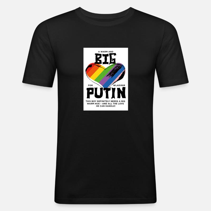 Love-Putin oder: P-Fucker - Männer Slim Fit T-Shirt - Schwarz