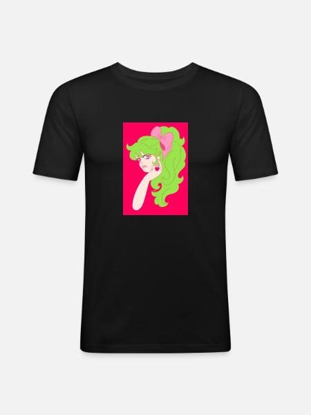 Héroïne (rose) - T-shirt près du corps Homme - noir