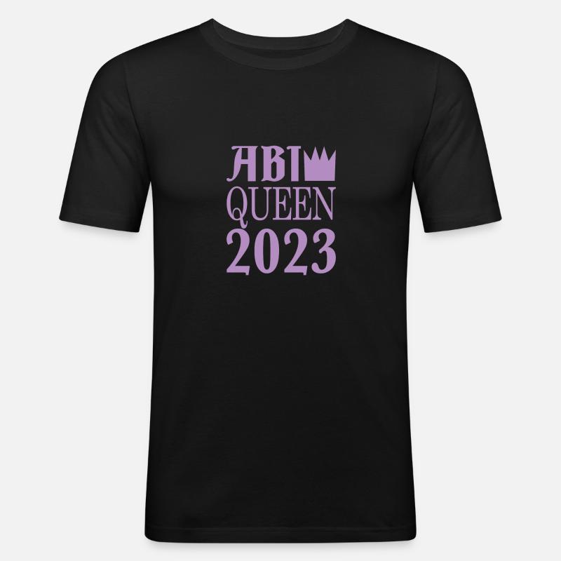 Abi Spruch - queen - Männer Slim Fit T-Shirt - Schwarz