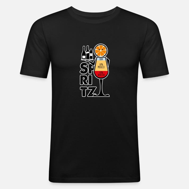 Kellner? Ein Spritz! - Männer Slim Fit T-Shirt - Schwarz