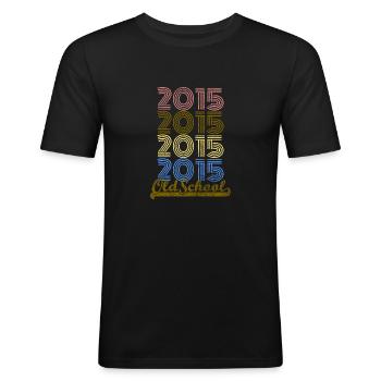 Old School 2015 - T-shirt près du corps Homme - noir - Devant - Nik (191cm)