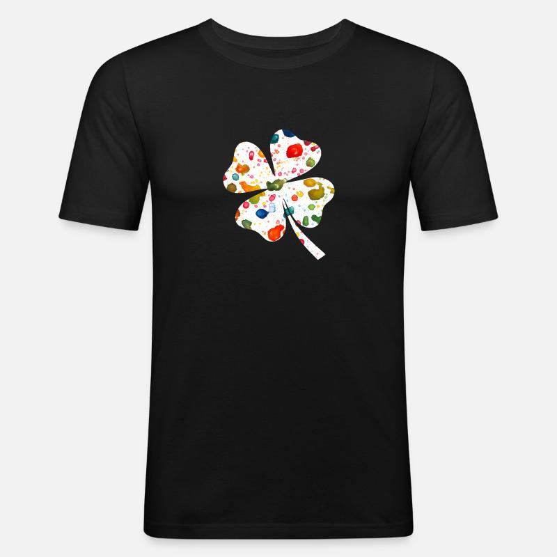 glueck - Männer Slim Fit T-Shirt - Schwarz