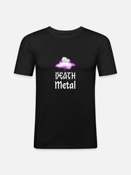 Chat Death Metal - T-shirt près du corps Homme - noir