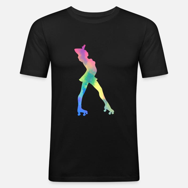 Mädchen Rollerblading Inline Skating Rollerblading - Männer Slim Fit T-Shirt - Schwarz