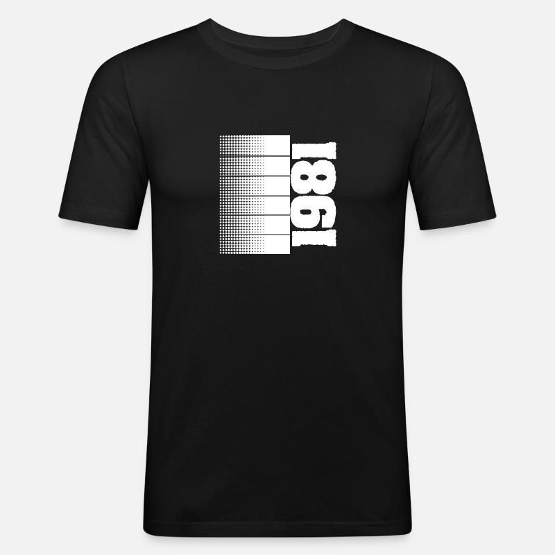 Freizeit 1981 - Männer Slim Fit T-Shirt - Schwarz