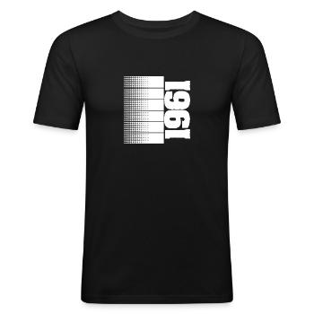 Freizeit 1961 - Männer Slim Fit T-Shirt - Schwarz - Vorne - Nik (191cm)
