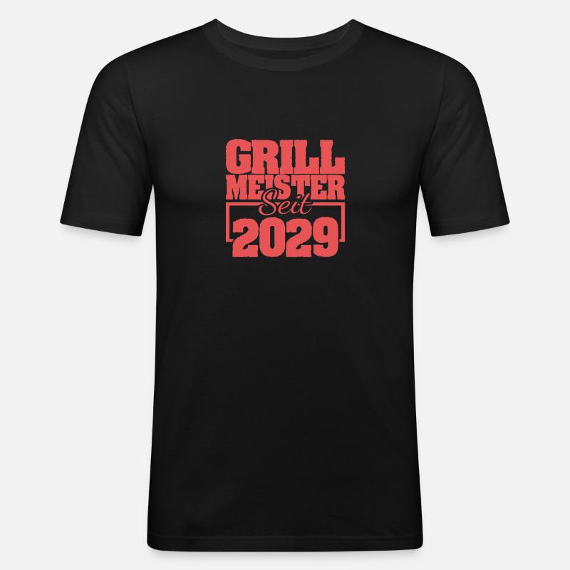 Kohlegrill 2029 - Männer Slim Fit T-Shirt - Schwarz