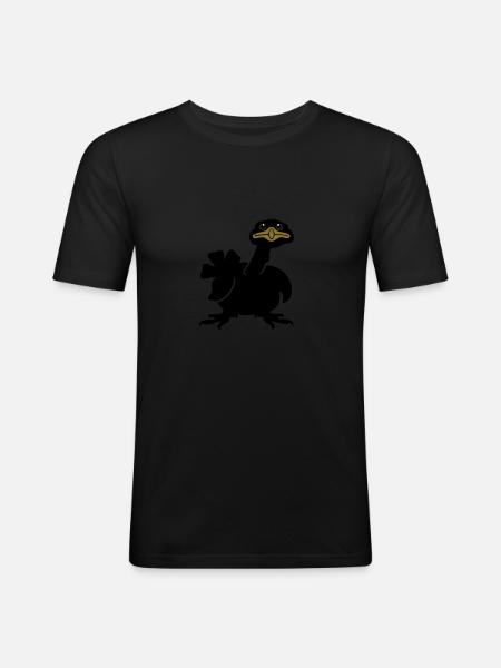 Truthahn (3c) - Männer Slim Fit T-Shirt - Schwarz