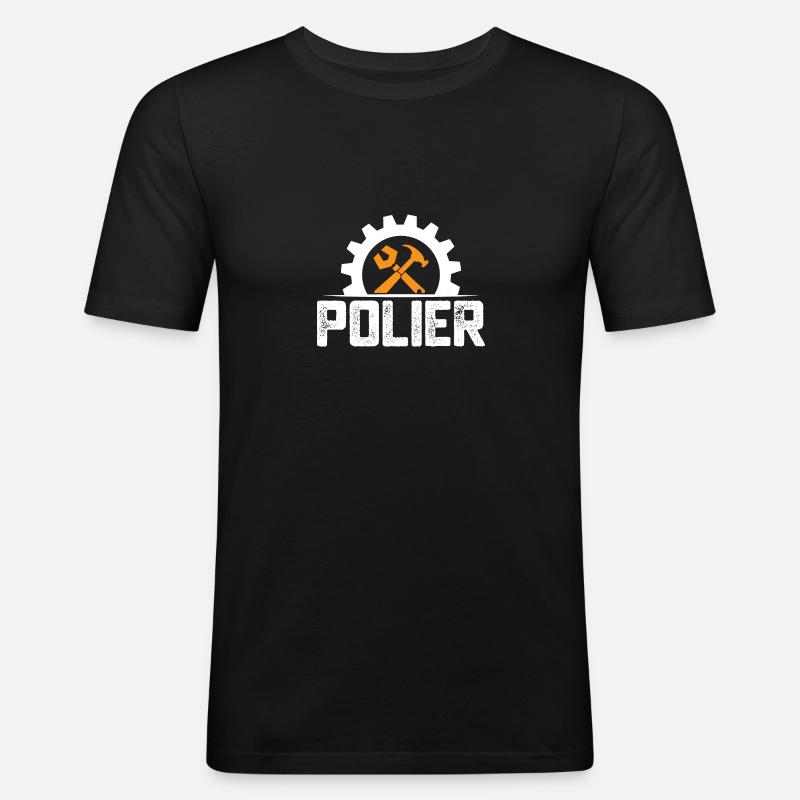 Polier Baustelle Geschenk - Männer Slim Fit T-Shirt - Schwarz