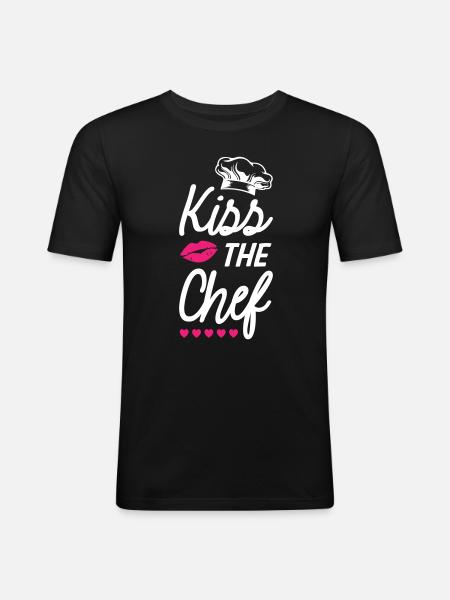 Embrassez le chef - T-shirt près du corps Homme - noir