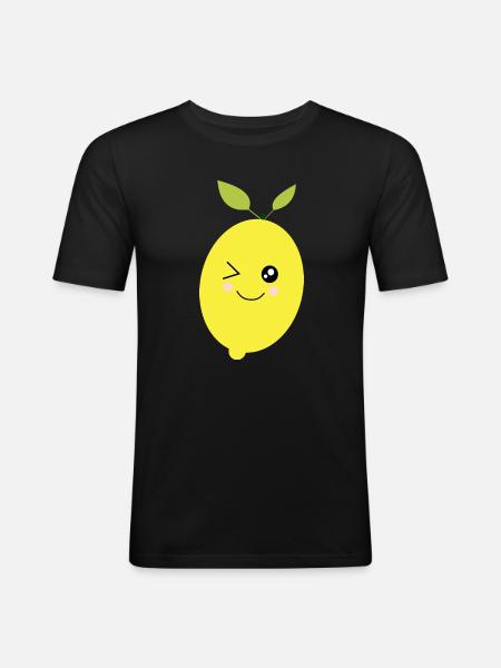 Lemon Lime Lime - Men's Slim Fit T-Shirt - black