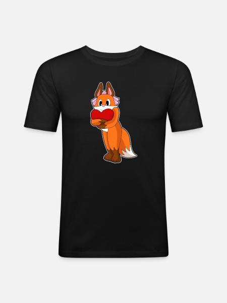 Fox Bride Heart Wedding - Men's Slim Fit T-Shirt - black