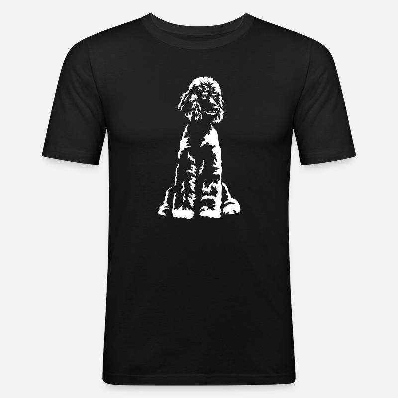 Pudel "Black Edition" - Männer Slim Fit T-Shirt - Schwarz