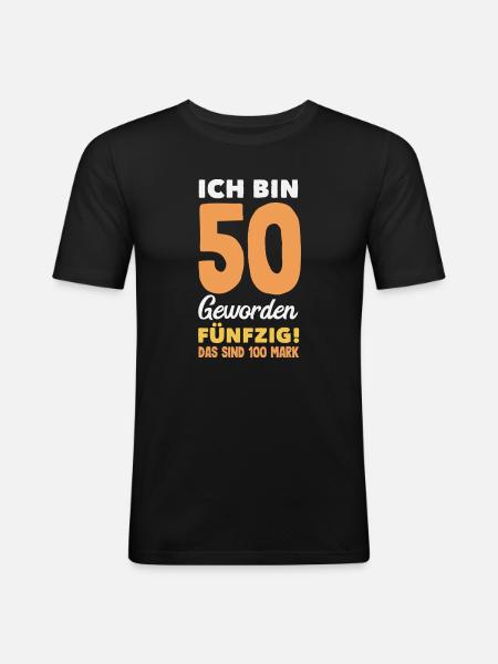 Funny 50th Birthday Shirt Gift - Men's Slim Fit T-Shirt - black