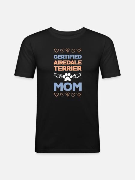 Maman Airedale Terrier - T-shirt près du corps Homme - noir