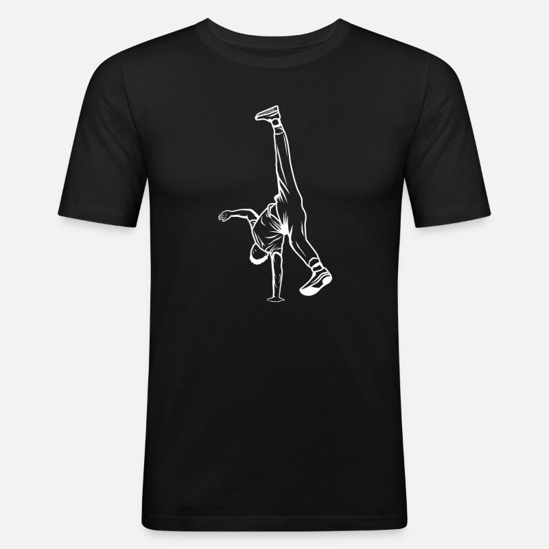 B Boy Tegning - Herre Slim Fit T-Shirt - sort