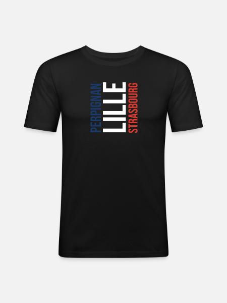 Lille Strasbourg Perpignan () - T-shirt près du corps Homme - noir