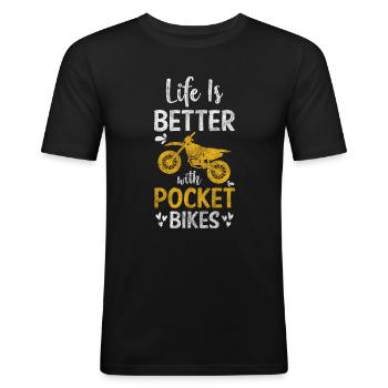 Pocket bike two-wheeler dust off-road bike - Men's Slim Fit T-Shirt - black - Front - Nik (191cm)