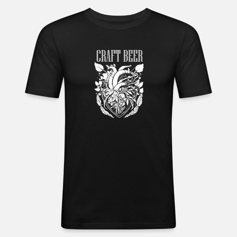 Liebe Craft Beer - Männer Slim Fit T-Shirt - Schwarz