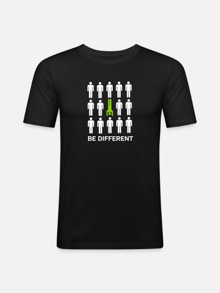 Be Different (Handstand) - Männer Slim Fit T-Shirt - Schwarz