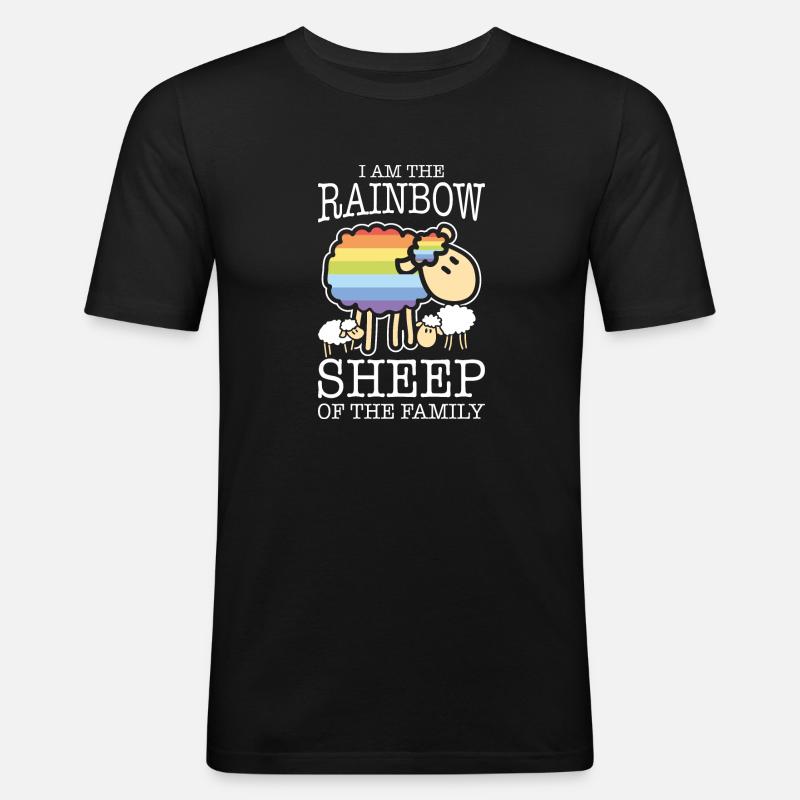 Regenbogen LGBT Schwul Lesbisch - Männer Slim Fit T-Shirt - Schwarz