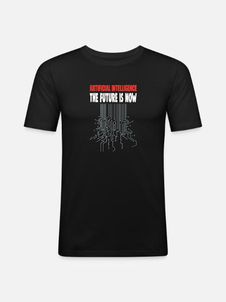 AI THE FUTURE IS NOW - Men's Slim Fit T-Shirt - black