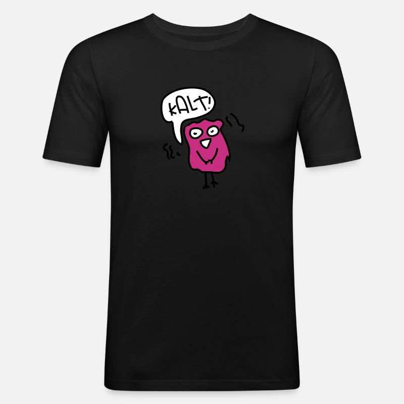 Kalt - Männer Slim Fit T-Shirt - Schwarz