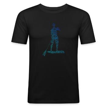 Standup Paddleboard Herren Standup Paddle - Männer Slim Fit T-Shirt - Schwarz - Vorne - Nik (191cm)