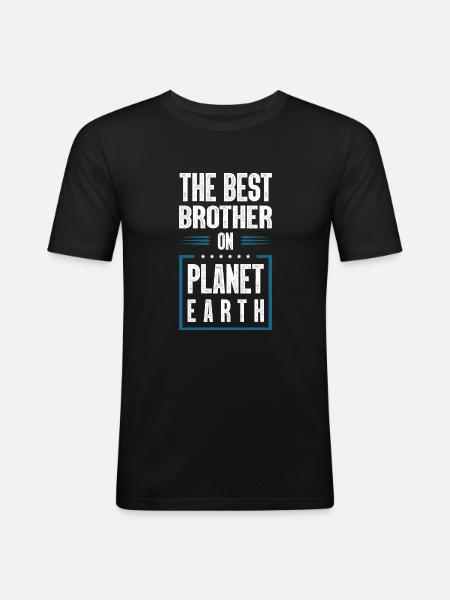 Bester Bruder Spruch - Männer Slim Fit T-Shirt - Schwarz