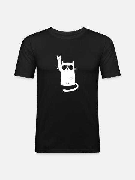 Metal Cat - Men's Slim Fit T-Shirt - black