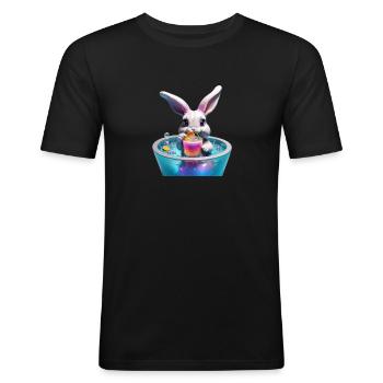 Bunny Magarita - Männer Slim Fit T-Shirt - Schwarz - Vorne - Nik (191cm)
